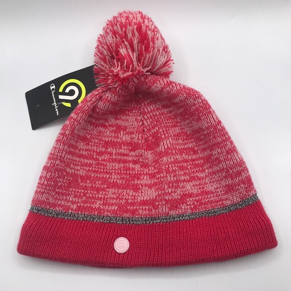 C9 Champion Girls Pom Pom Pink Beanie Winter Hat Fleece Inner Reflective stripe - Picture 2 of 7